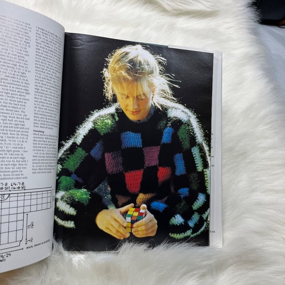 Vintage 90s Great Crocheted Sweaters in a Weekend Hardcover Book - Picture 4 of 7